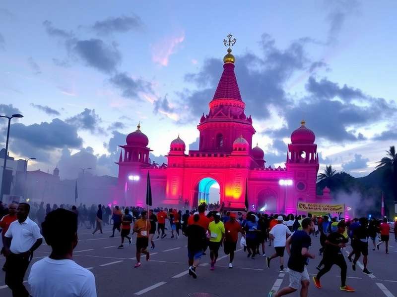 Pune Mystic Realm Riders – mythical riders on flying creatures above Shaniwar Wada